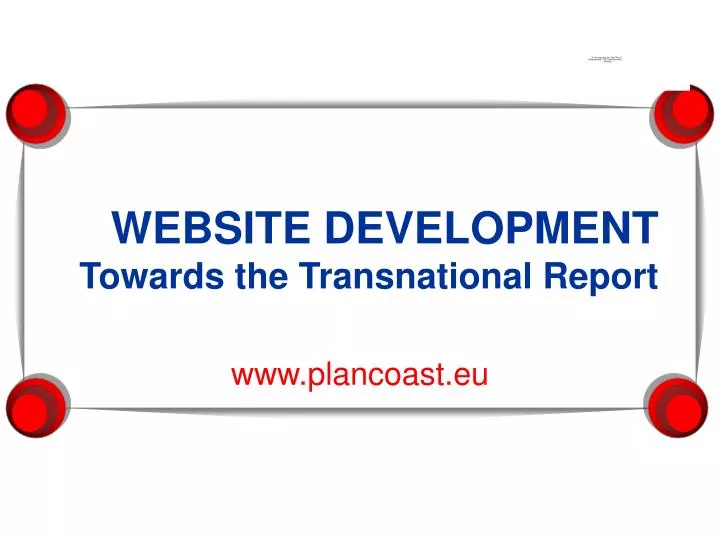 website development towards the transnational report