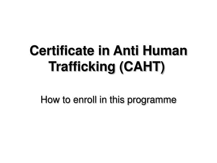 how to enroll in this programme