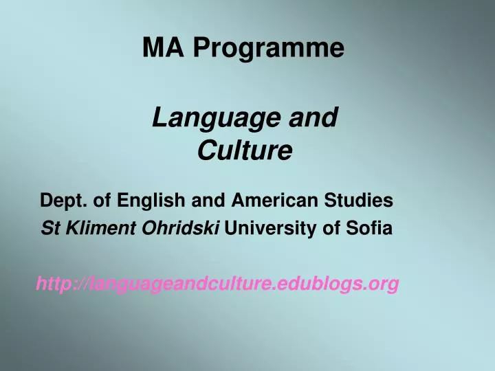 ma programme language and culture