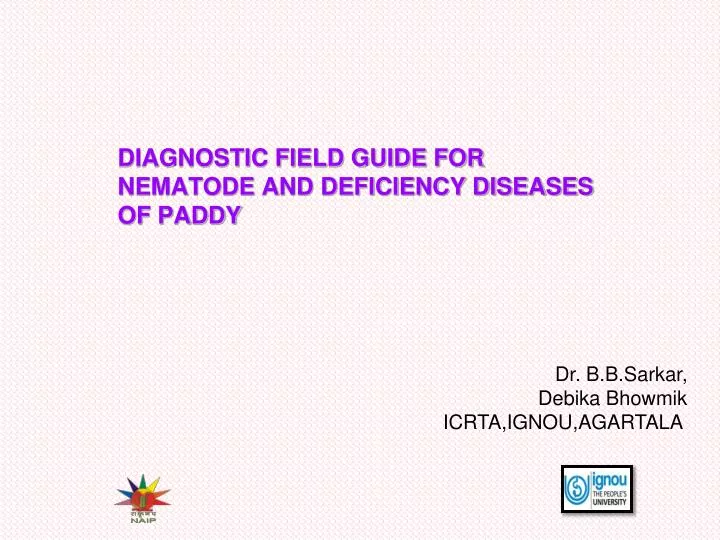 diagnostic field guide for nematode and deficiency diseases of paddy