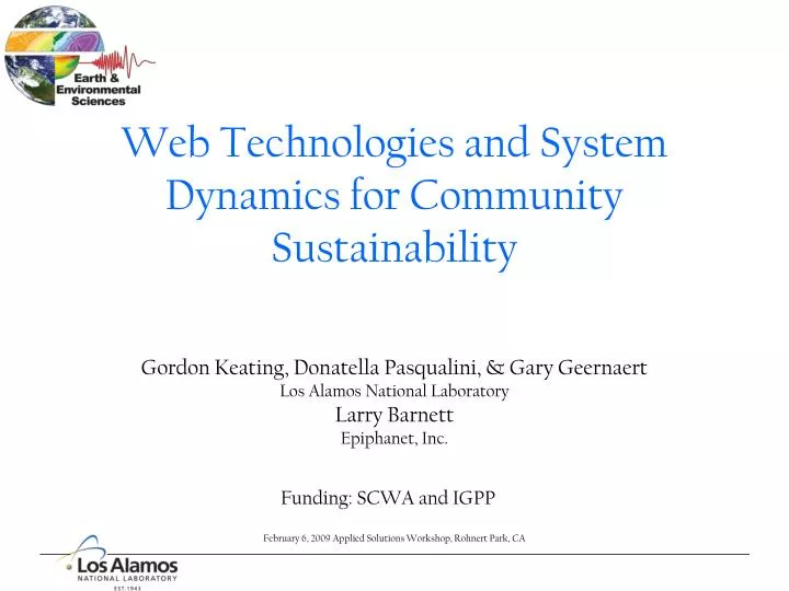 web technologies and system dynamics for community sustainability