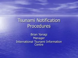 Tsunami Notification Procedures