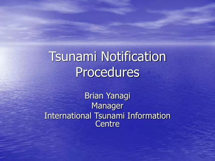 tsunami notification procedures