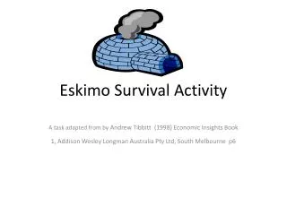 Eskimo Survival Activity