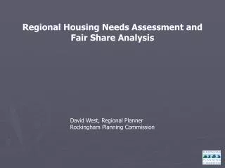 Regional Housing Needs Assessment and Fair Share Analysis