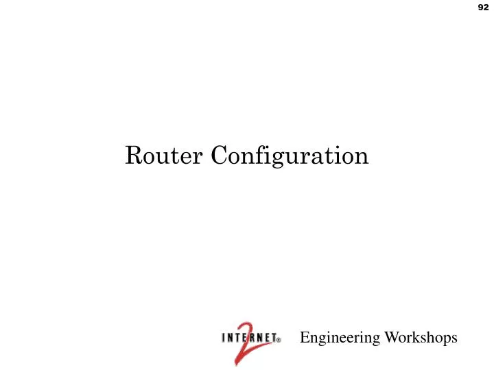 router configuration