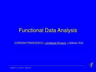 Functional Data Analysis