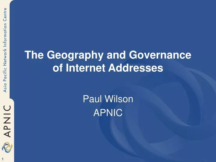 the geography and governance of internet addresses