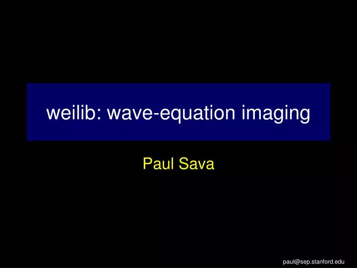weilib wave equation imaging