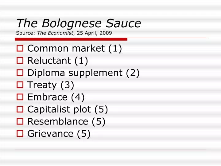 the bolognese sauce source the economist 25 april 2009
