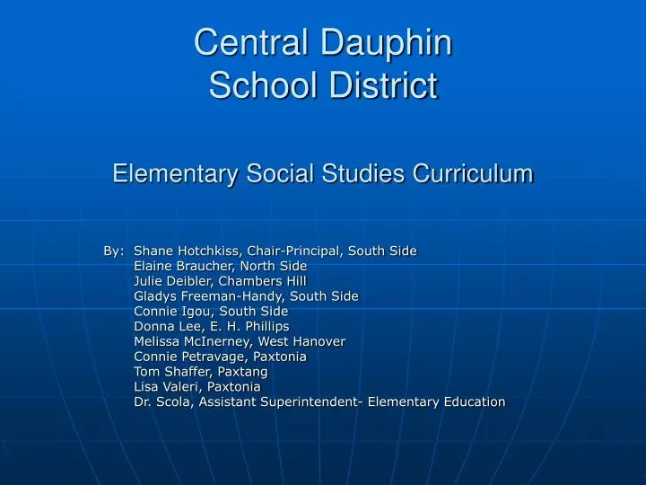 central dauphin school district elementary social studies curriculum