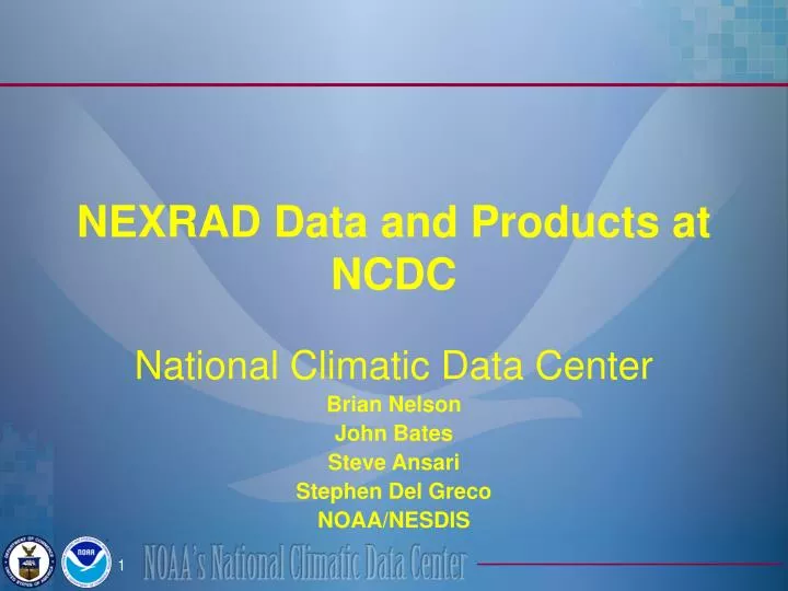 nexrad data and products at ncdc