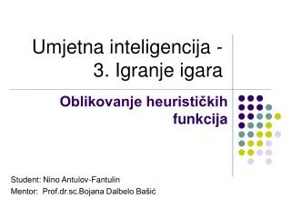 umjetna inteligencija 3 igranje igara