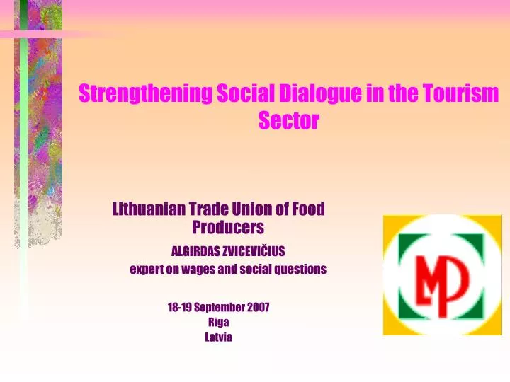 strengthening social dialogue in the tourism sector