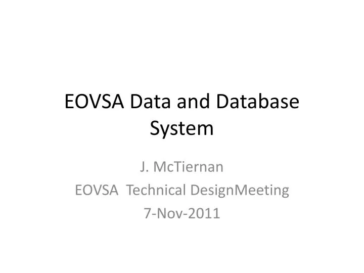 eovsa data and database system