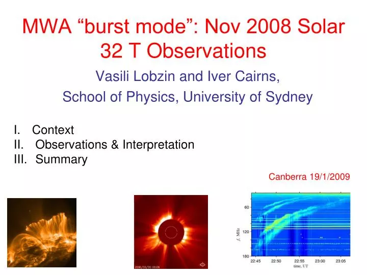 mwa burst mode nov 2008 solar 32 t observations