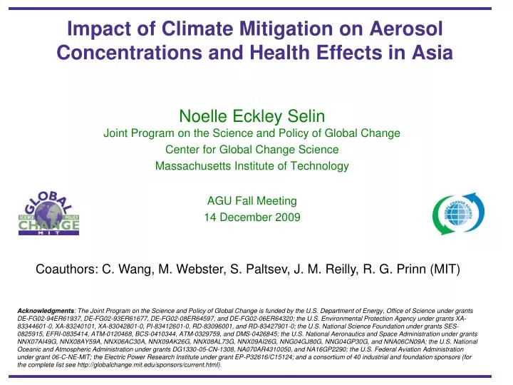 impact of climate mitigation on aerosol concentrations and health effects in asia