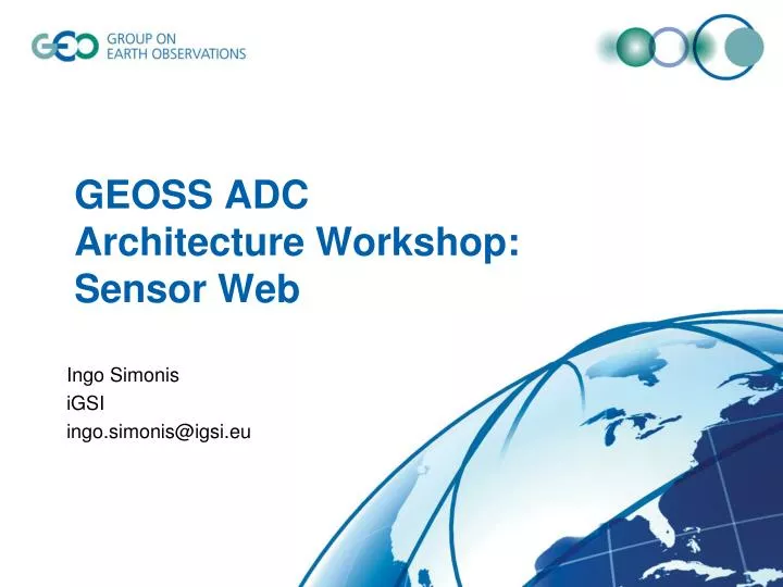 geoss adc architecture workshop sensor web