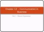 Chapter 12 – Communication in Business - slide 1