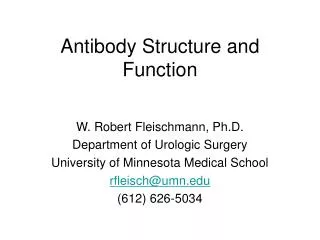 Antibody Structure and Function