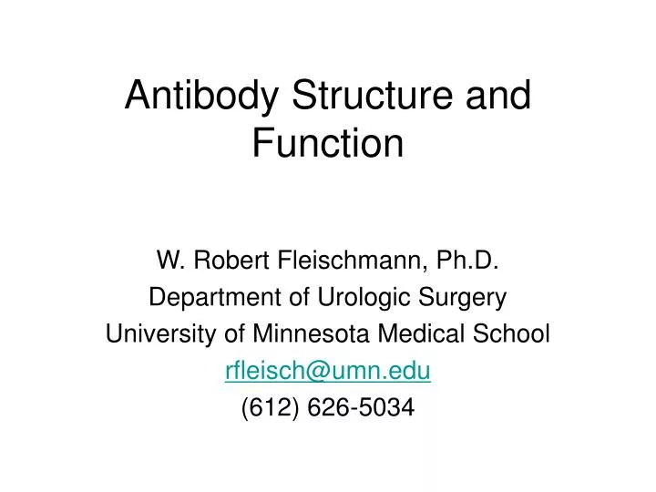 antibody structure and function