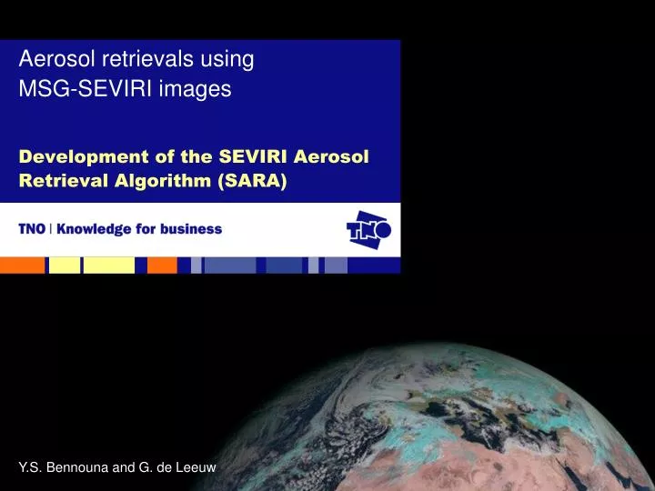 aerosol retrievals using msg seviri images