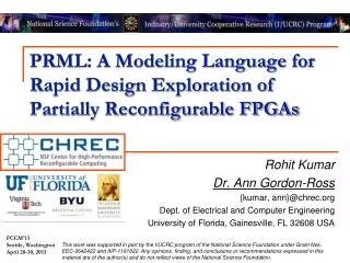 PRML: A Modeling Language for Rapid Design Exploration of Partially Reconfigurable FPGAs