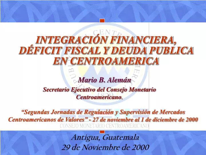integraci n financiera d ficit fiscal y deuda publica en centroamerica