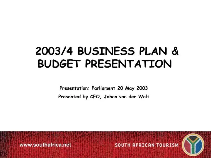 2003 4 business plan budget presentation