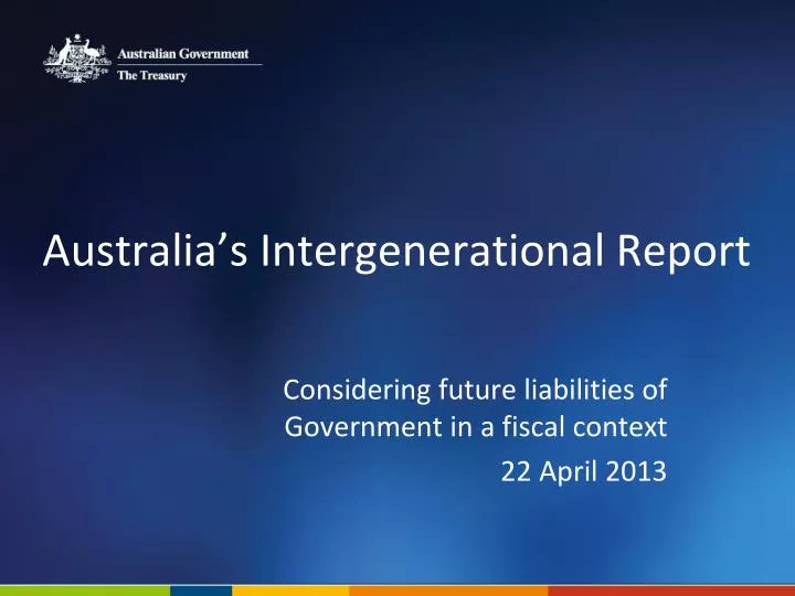 australia s intergenerational report