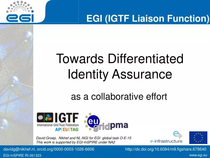 towards differentiated identity assurance