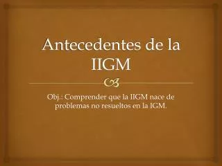 antecedentes de la iigm