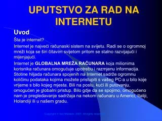 uputstvo za rad na internetu