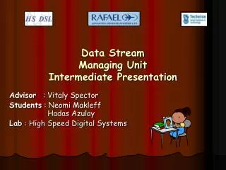 Data Stream Managing Unit Intermediate Presentation