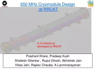650 MHz Cryomodule Design at RRCAT