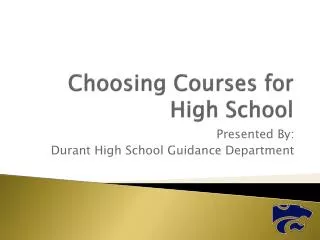 Choosing Courses for High School