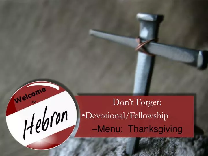 don t forget devotional fellowship menu thanksgiving