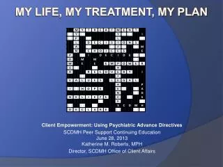 my life my treatment my plan