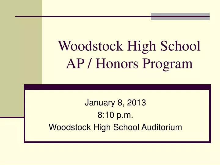 woodstock high school ap honors program