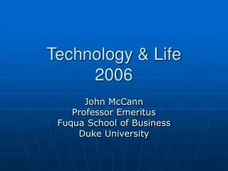 Technology &amp; Life 2006