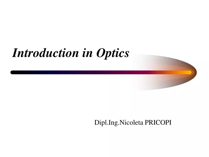 introduction in optics