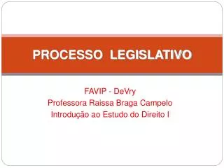 processo legislativo