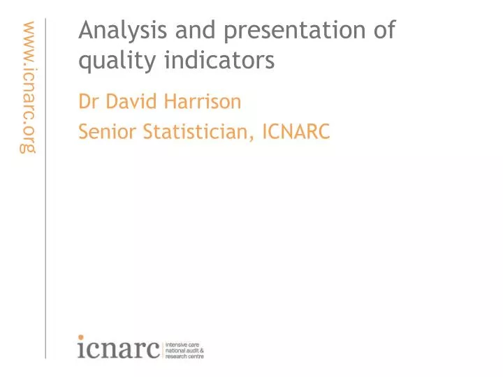 analysis and presentation of quality indicators