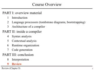 Course Overview