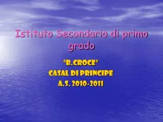 istituto secondario di primo grado