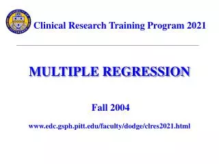 Clinical Research Training Program 2021