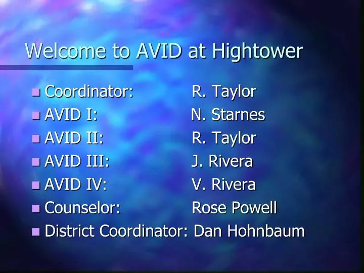 welcome to avid at hightower