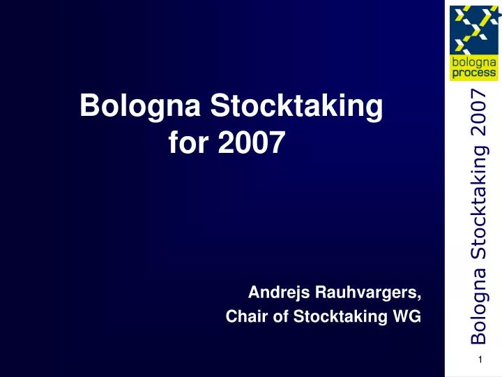 bologna stocktaking for 2007