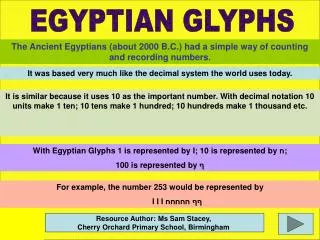 The Ancient Egyptians (about 2000 B.C.) had a simple way of counting and recording numbers .