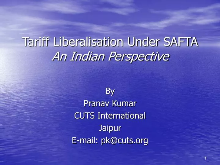 tariff liberalisation under safta an indian perspective